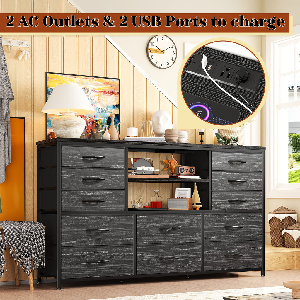 tv stand dresser 60tv entertainment center led lights power