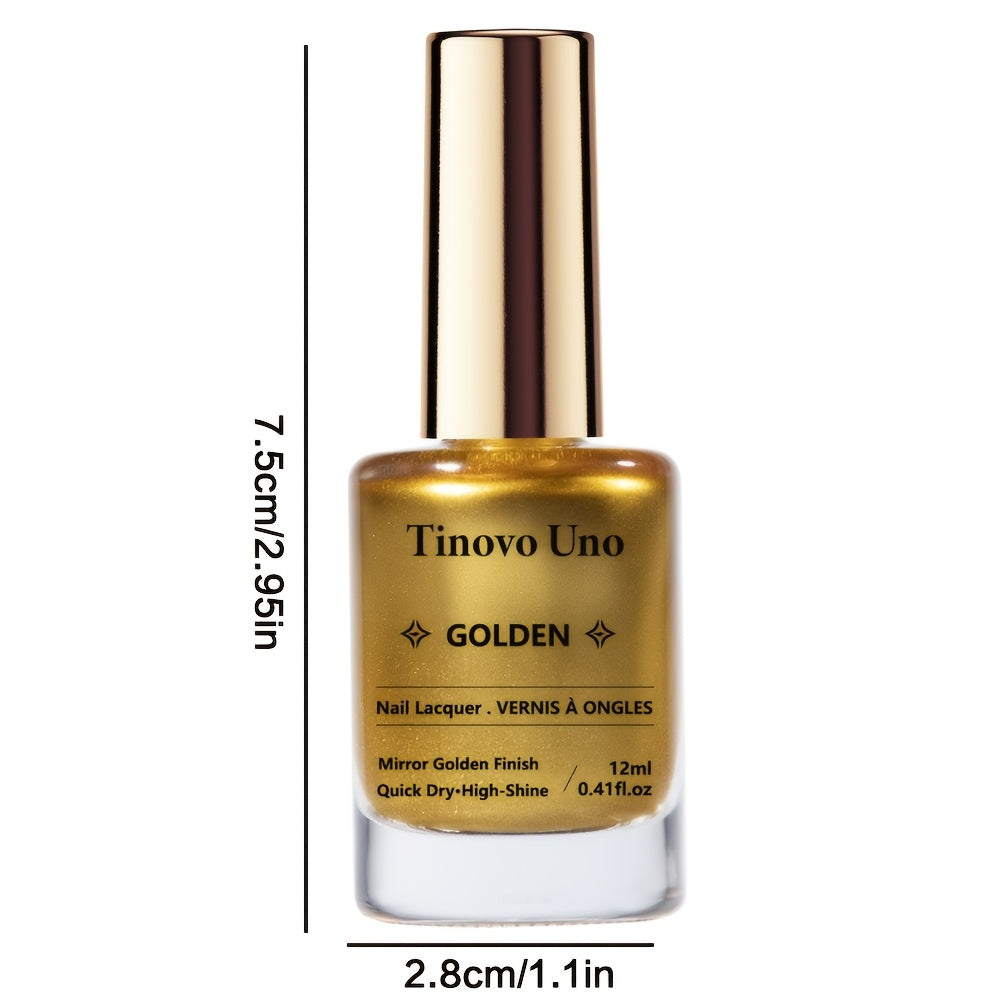 tinovo   golden metallic nail polish quick drying formula