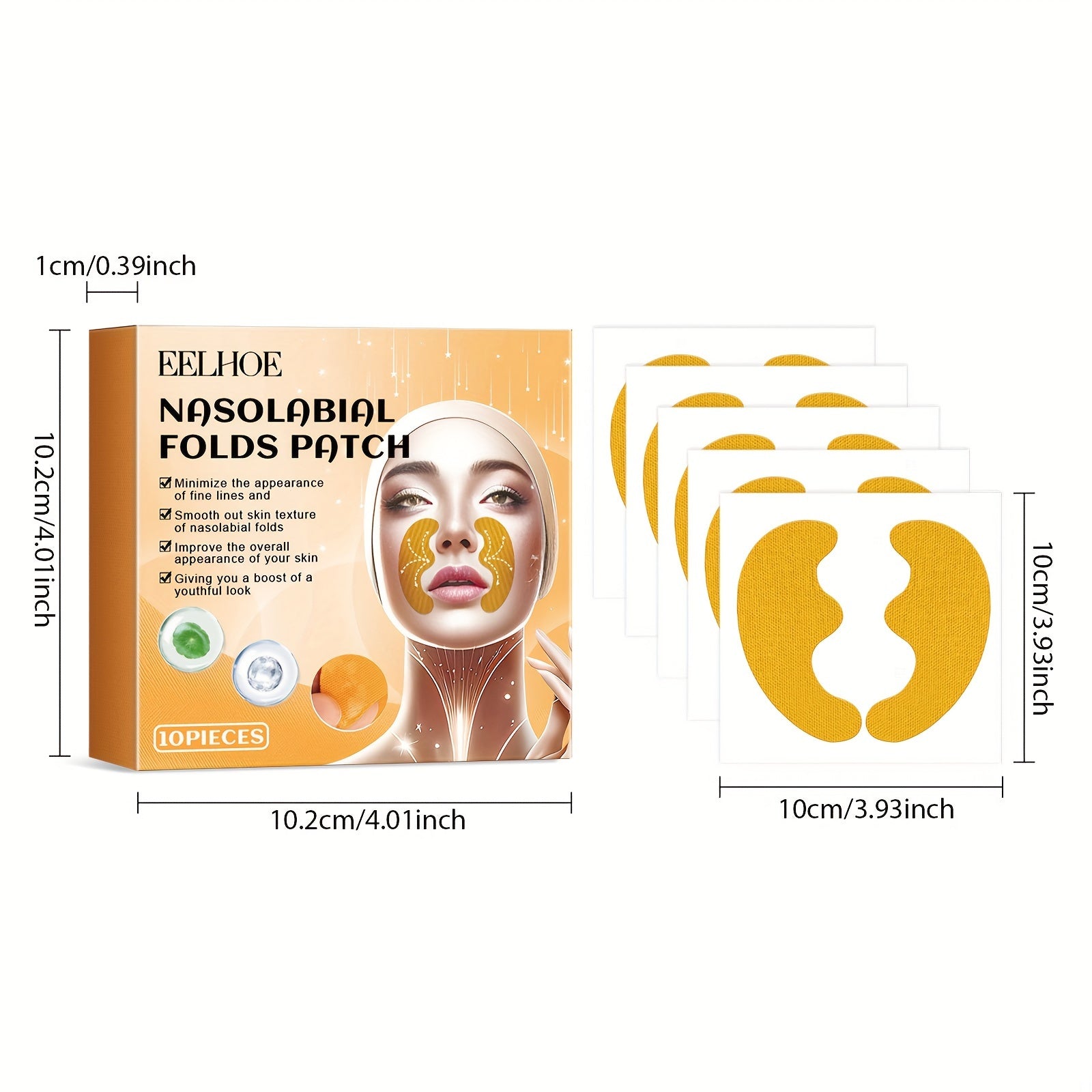 50pcs patches designed reduce nasolabial fold wrinkles a