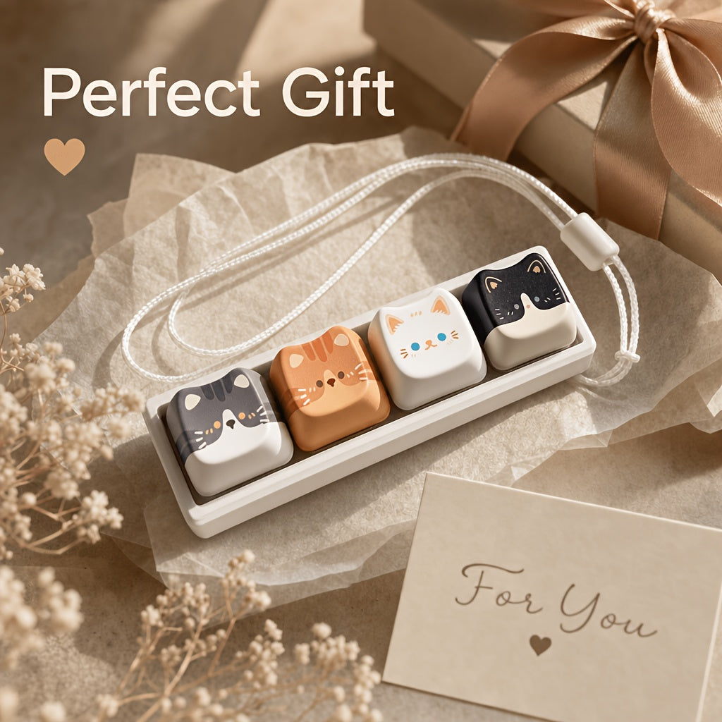 rectangular 4 style cute cat stress relief