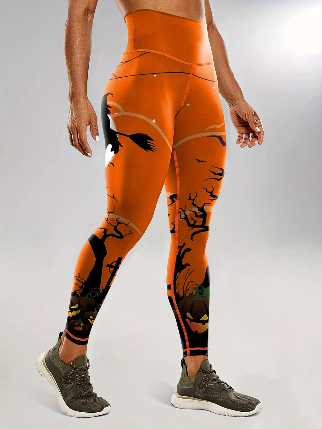 halloween themed high waist yoga leggings women flame
