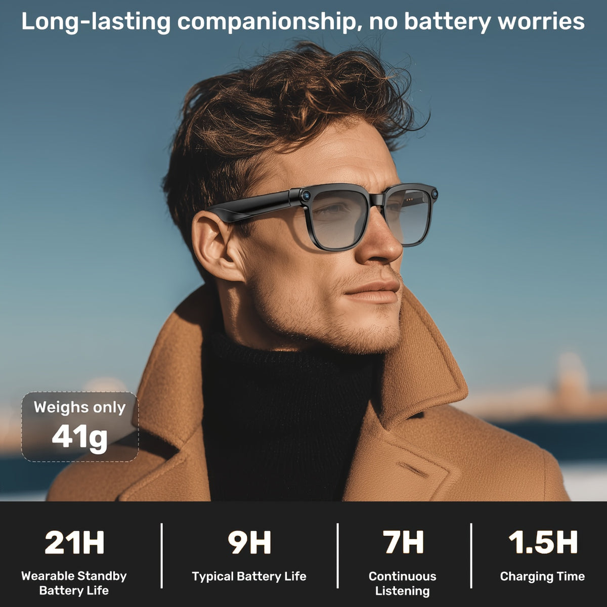 smart   8mp hd video recording glasses audio