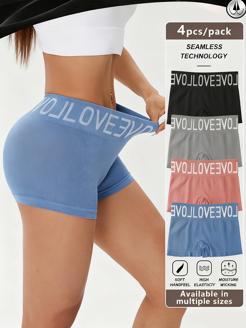 4pcs set womens seamless boxer briefs comfortable breathable