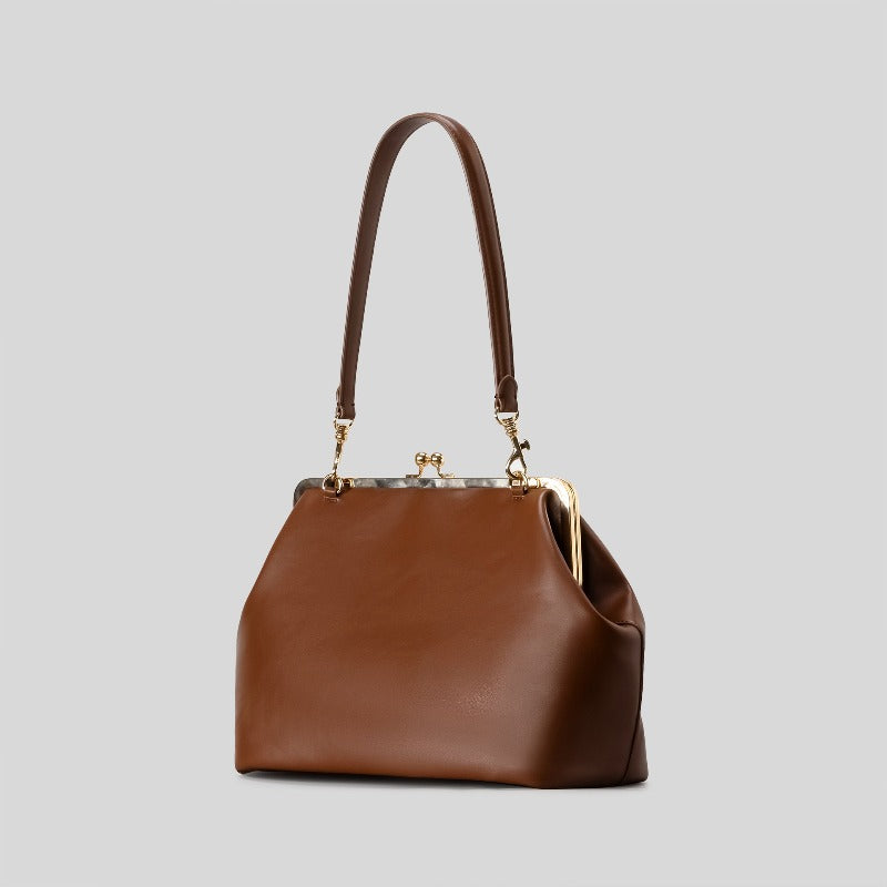 luxury inspired niche design large clasp closure clutch bag
