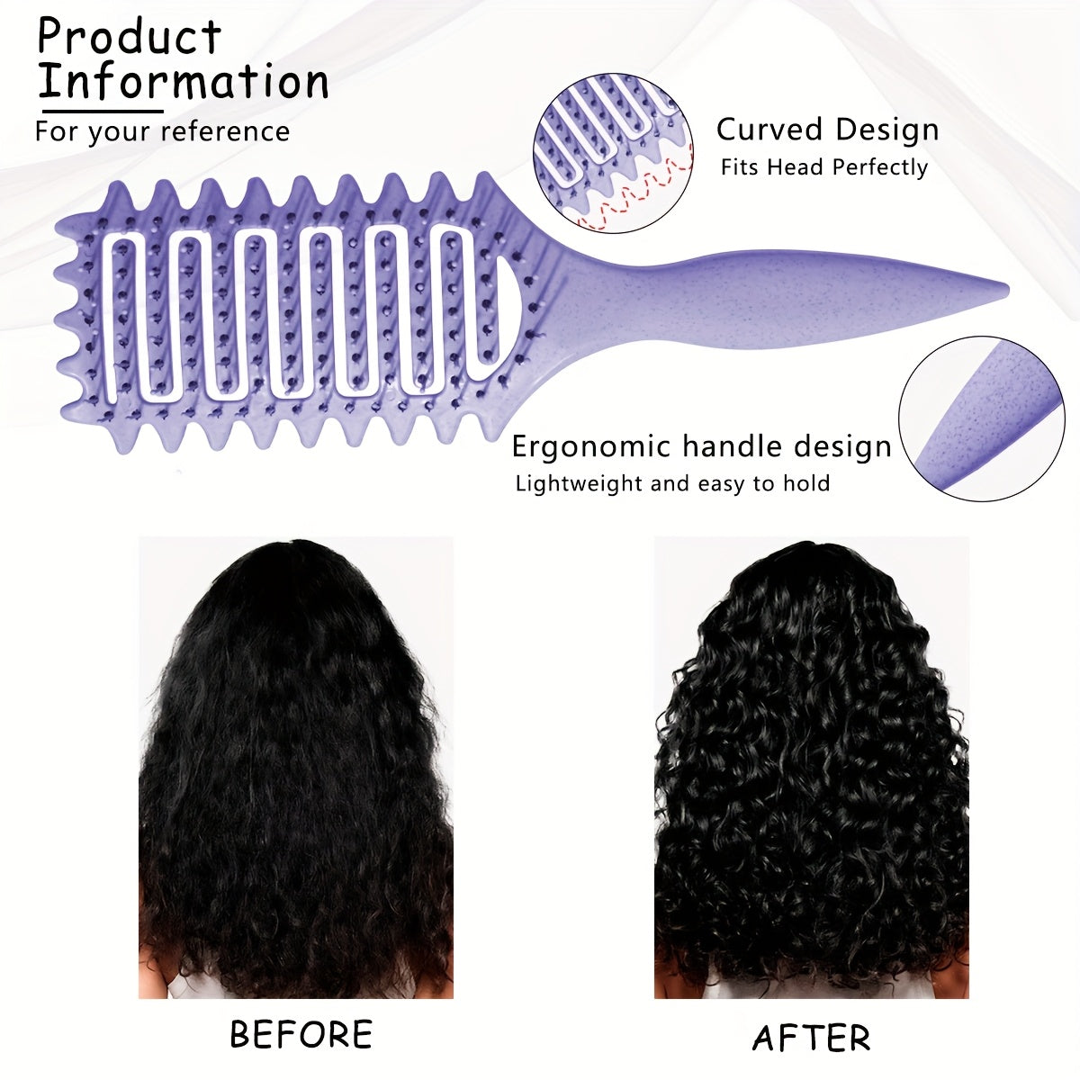 1pc hair brush curly hair brush vented shaping defining
