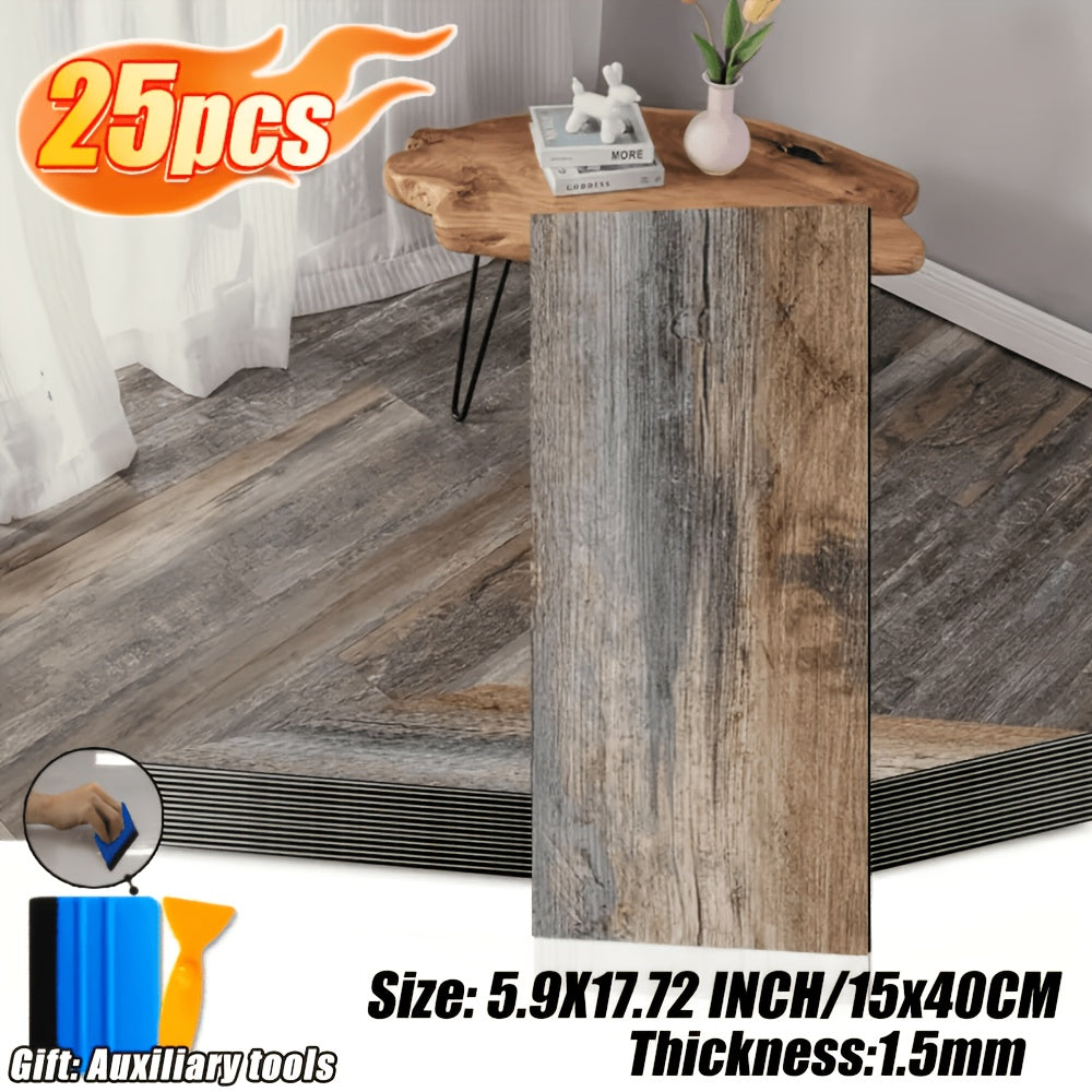 25pack 50  wood grain vinyl flooring tiles 15 75 x 5