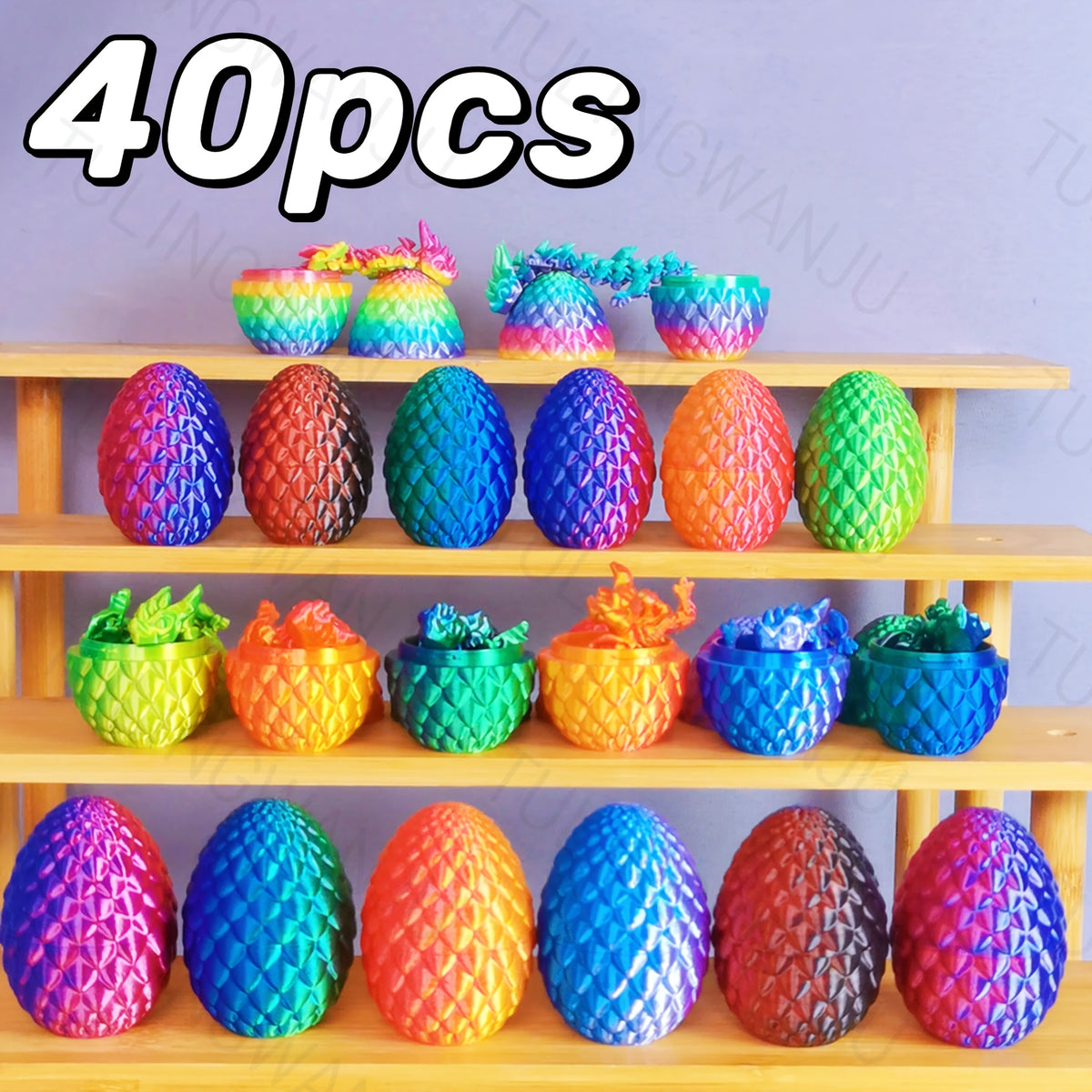 40pcs 3d printed dragon egg set decorative sculptures