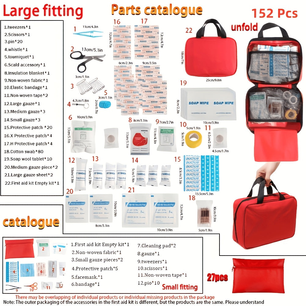 152pcs first aid kit premium waterproof compact trauma