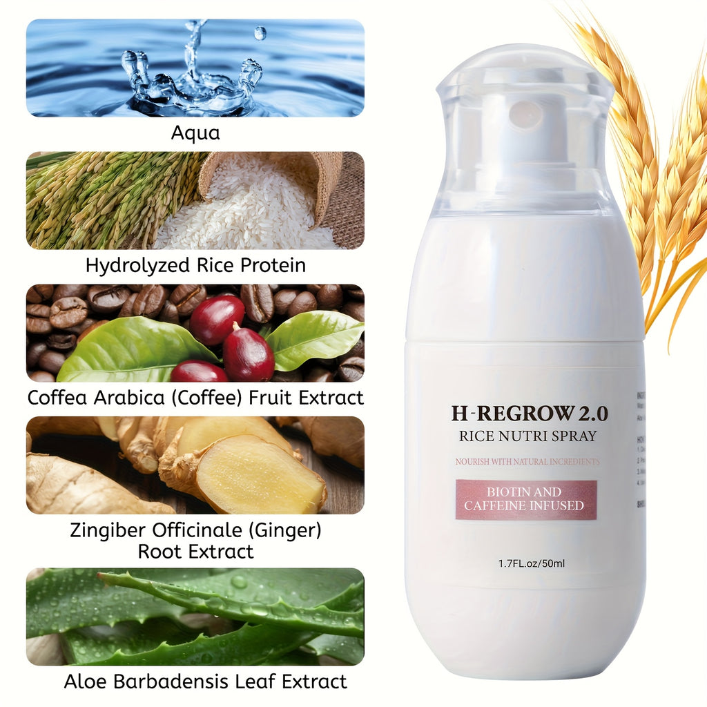 set 4 natural rice scalp sprays featuring hydrolyzed rice