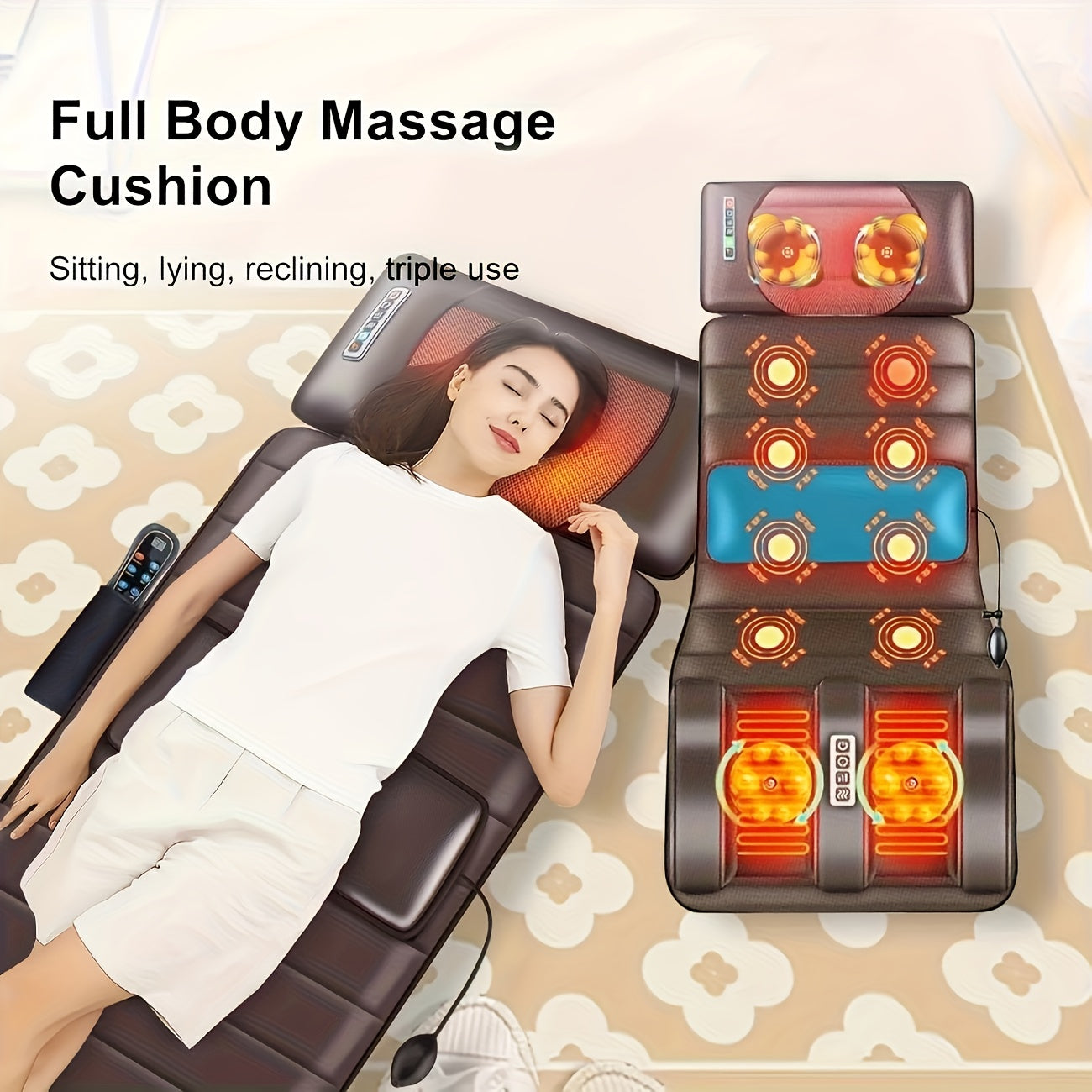1 set large brown full body heating massagers 2 styles pu