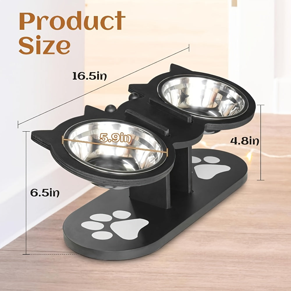 15 tilted stainless steel elevated cat bowls adjustable