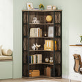 5 tier l shaped corner bookshelf   bookcase light