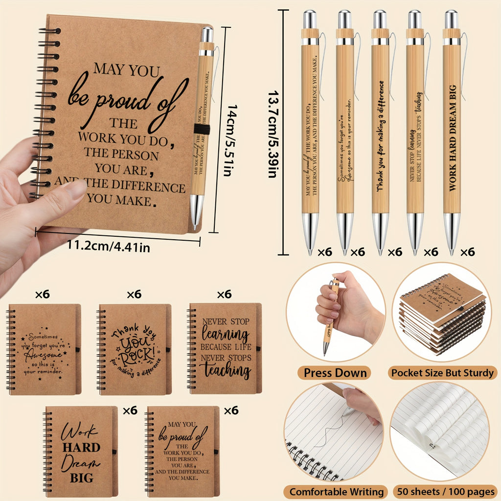 30 sets spiral notebooks sets thank gifts inspirational