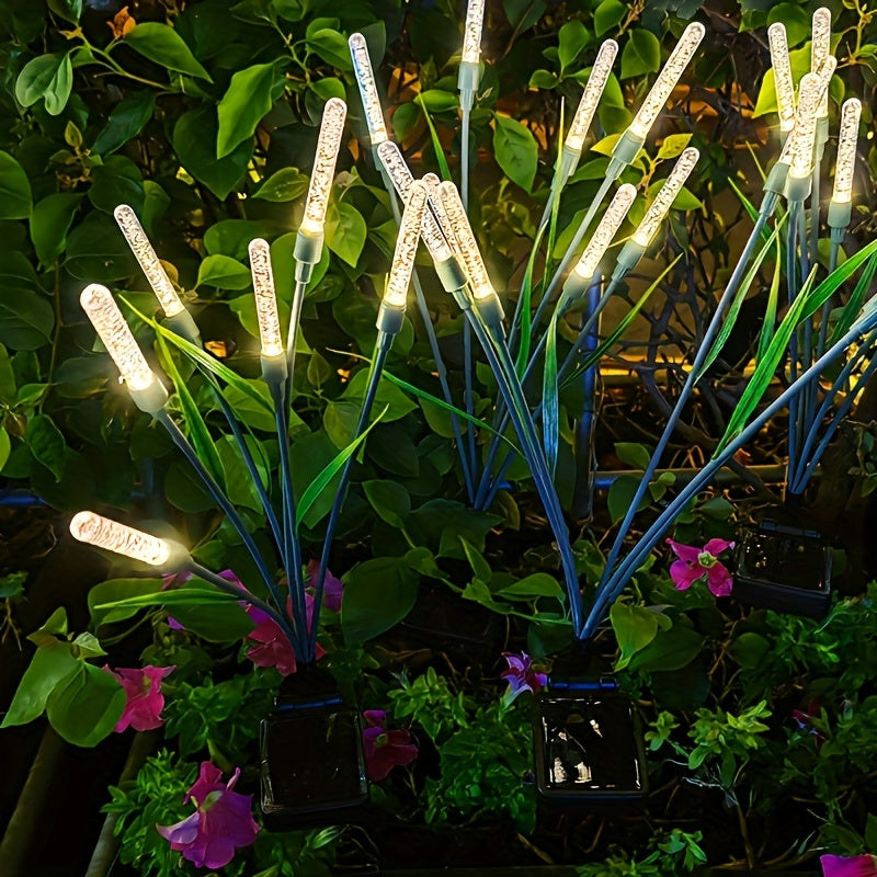 4 pack solar lights outdoor waterproof bubble pathway lights