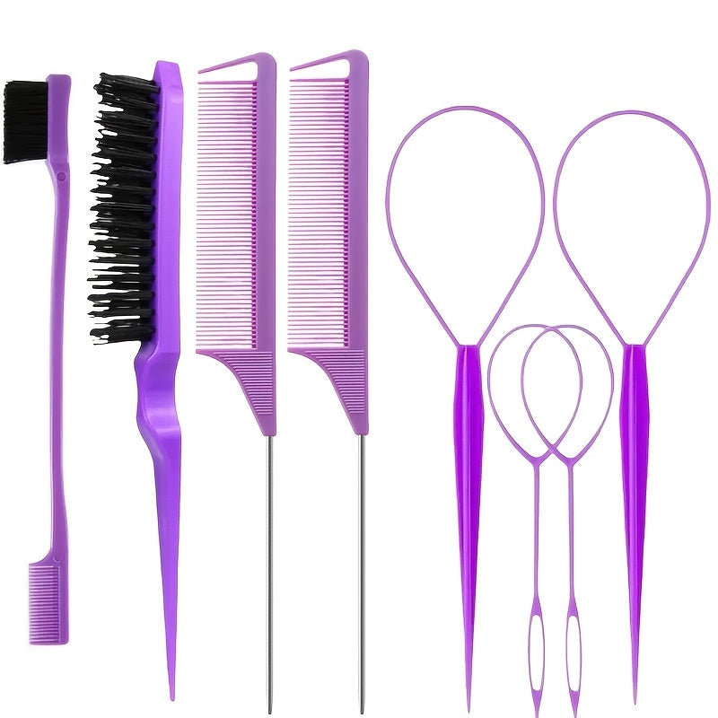 8pcs hair brush set 4pcs topsy hair tail tools 1pc bristle