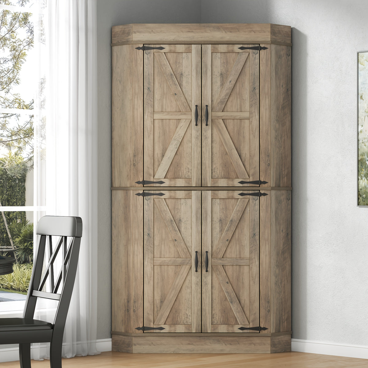 71 farmhouse kitchen pantry cabinet doors shelves tall