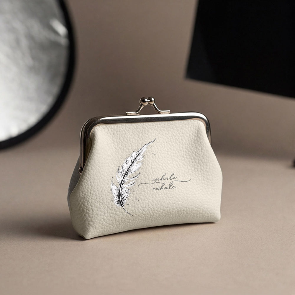 wallets feather     coin purse vintage