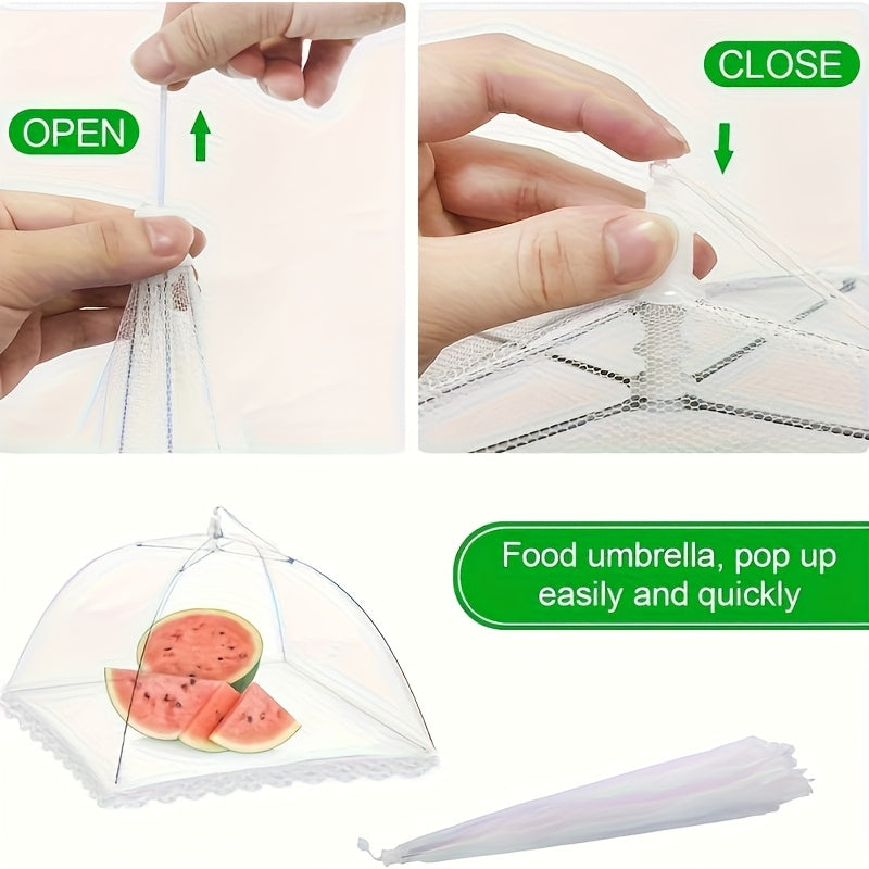 4pcs   food covers foldable mesh food tents reusable