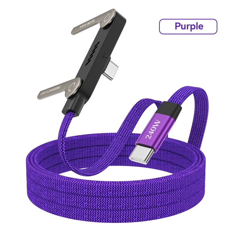 240w fast charging folding data cable built in bracket type