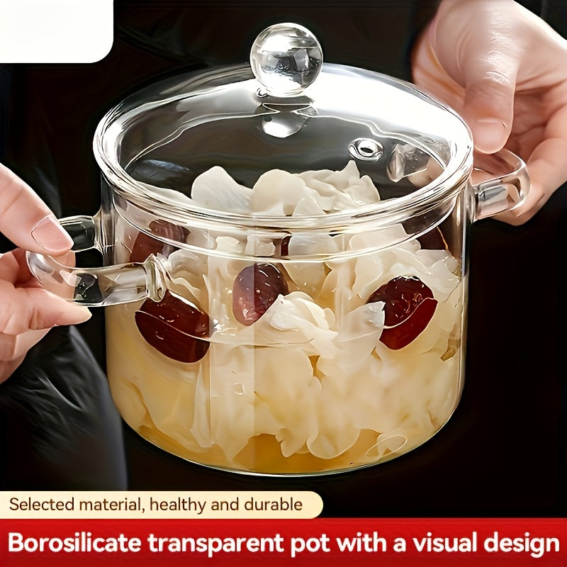 1pc heat resistant clear glass stew pot lid transparent