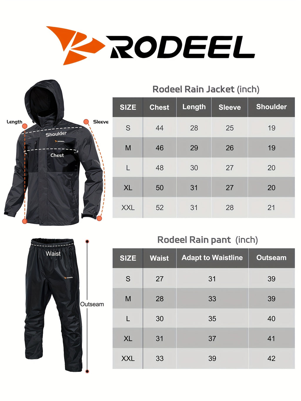waterproof raincoat set mens windproof jacket pants