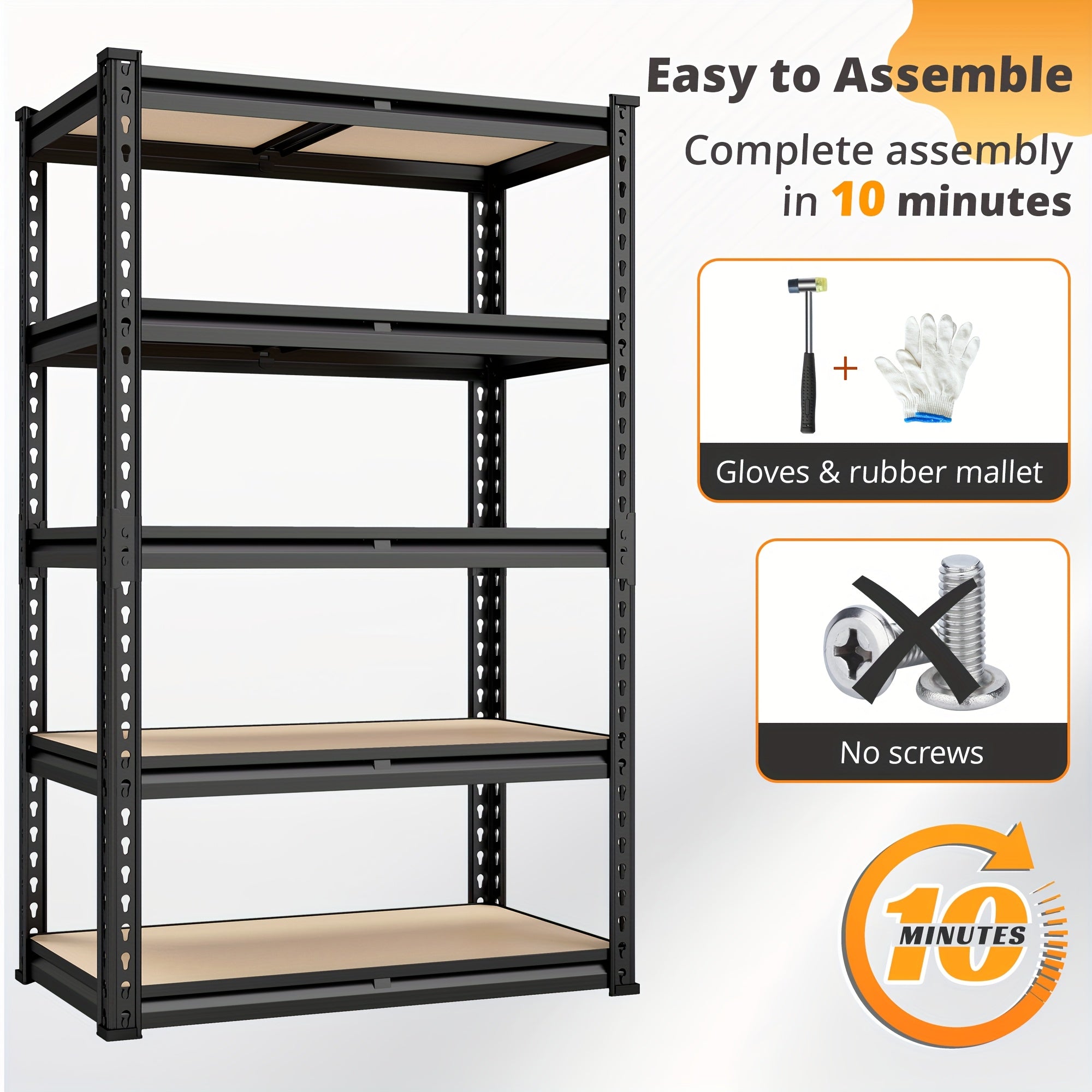 2000lbs storage shelves 5 tier garage shelving heavy duty