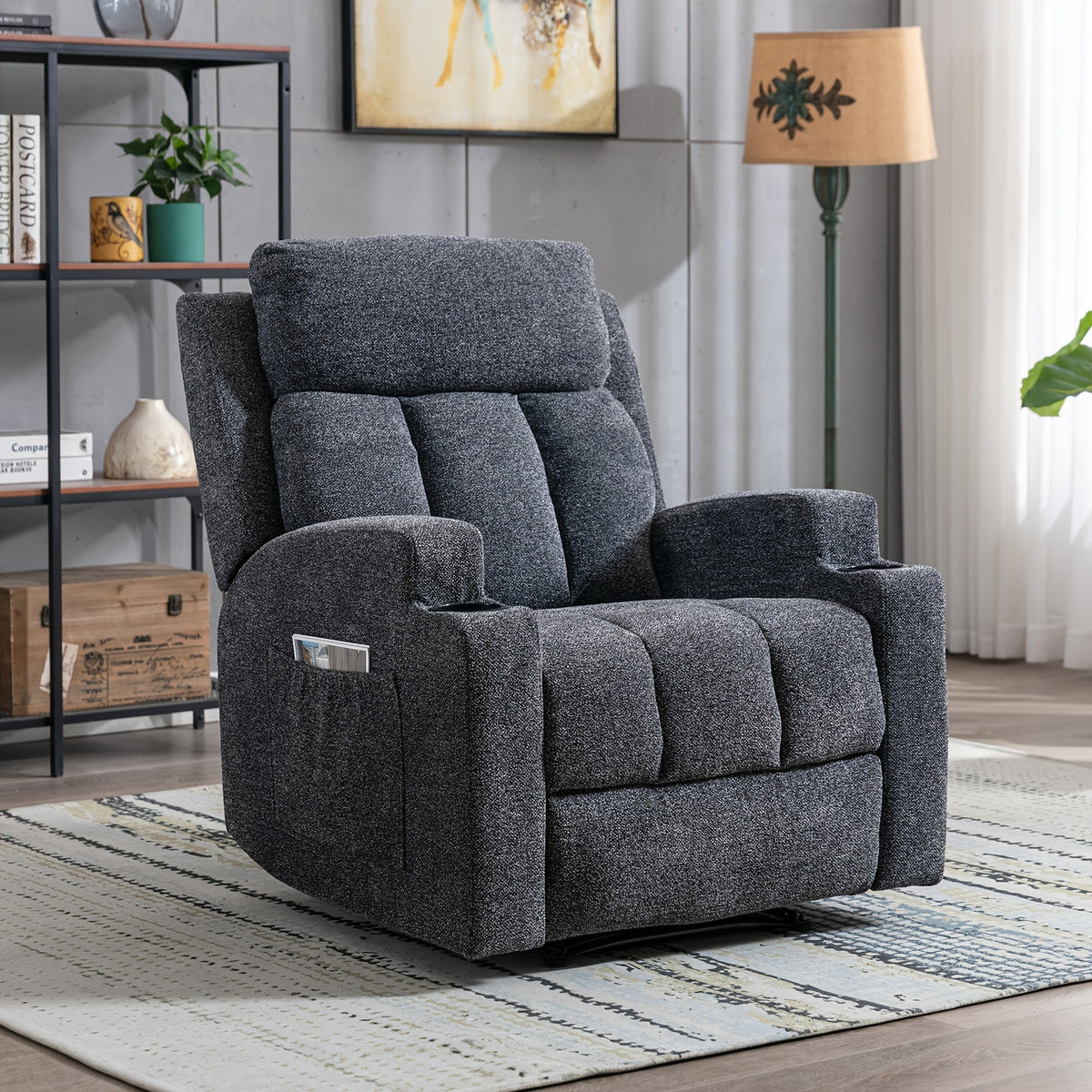 manual recliner chair massage heat ergonomic