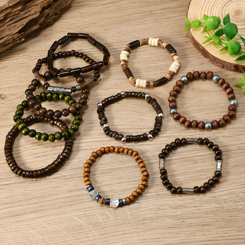 10pcs mens beaded bohemian style stackable jewelry temu