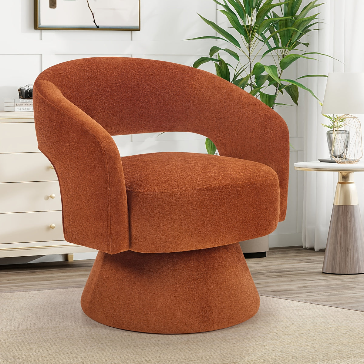 360 degree swivel   chair modern velvet accent chair