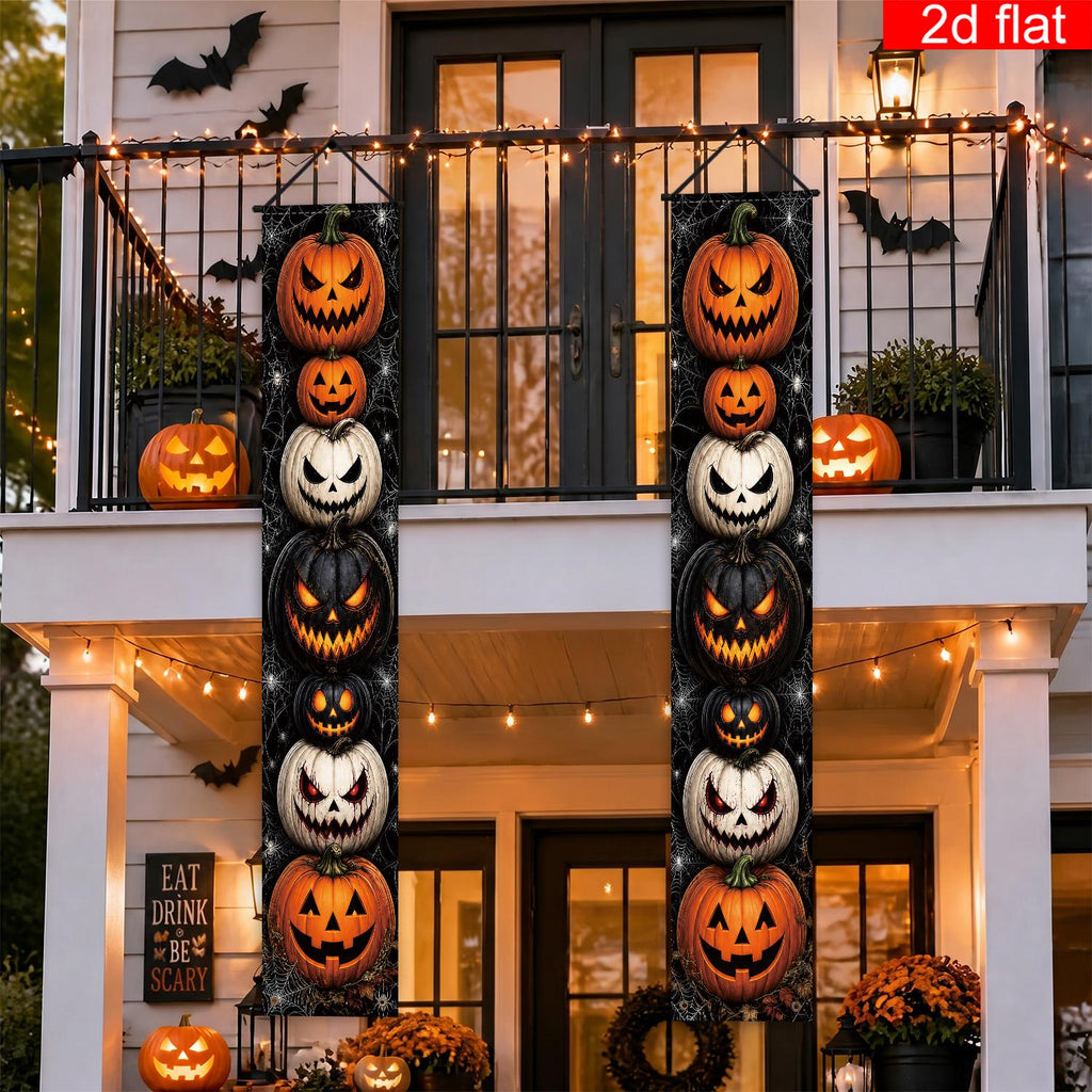 2d flat 2d flat banner 2pcs halloween front door porch logo