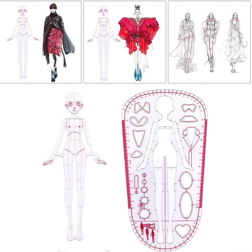 humanoid design template set sewing ruler sewing design