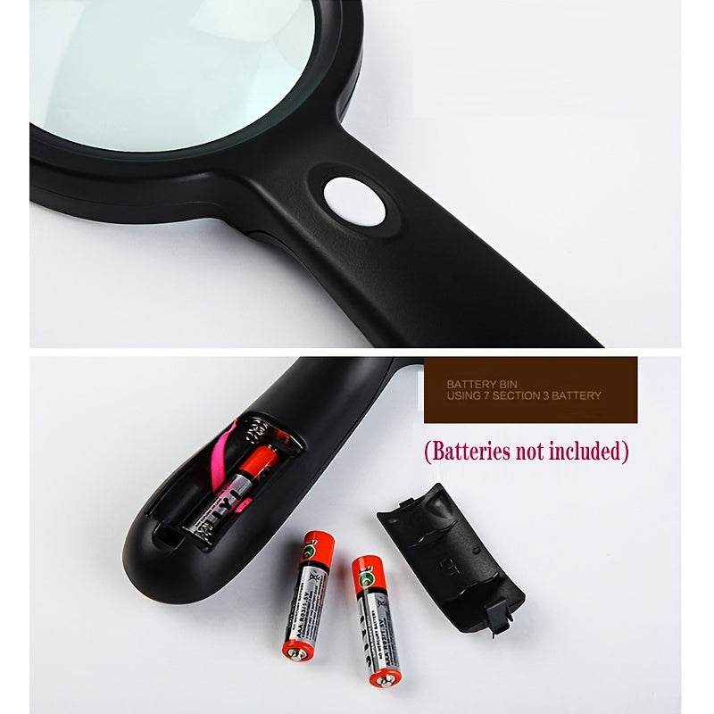 lighted magnifying glass 10x hand held large reading