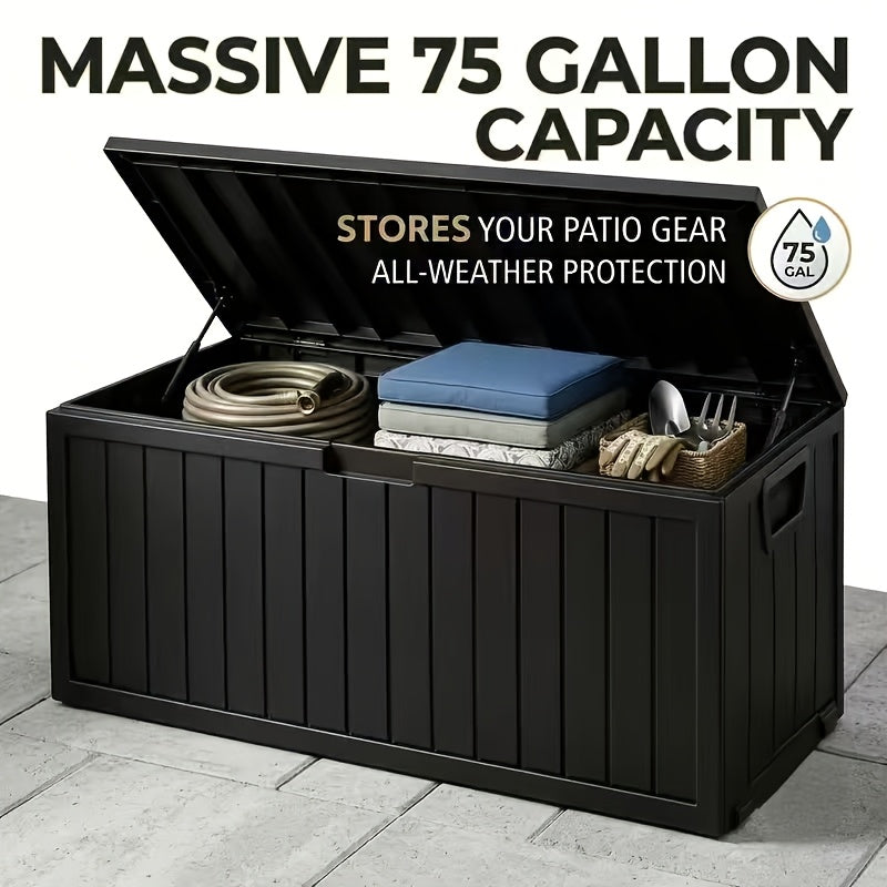 75 gallon outdoor storage box lockable   lid portable