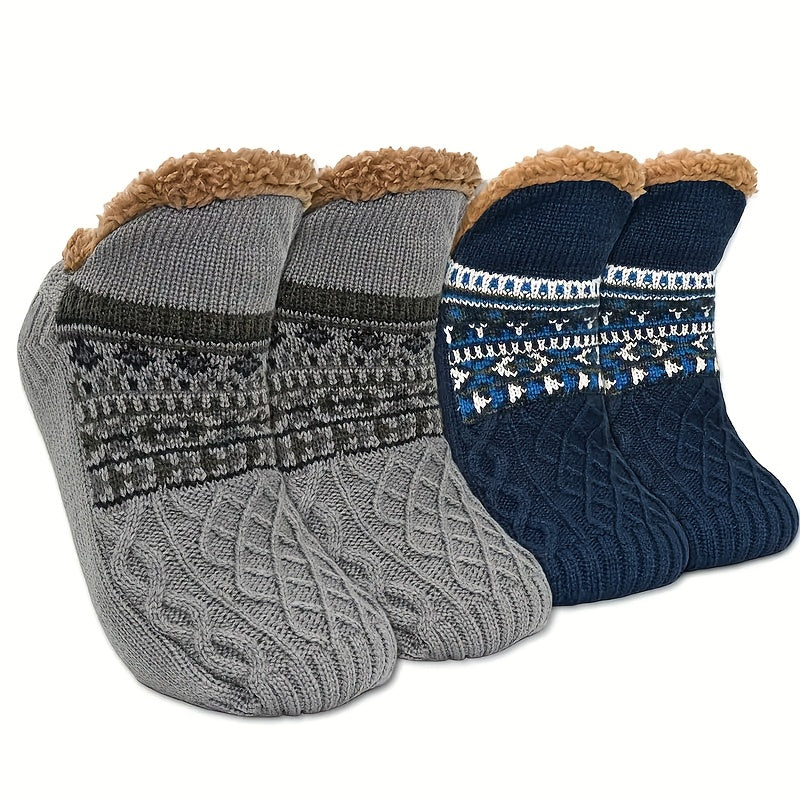 1 pair sherpa mens comfortable   shoes warm non slip