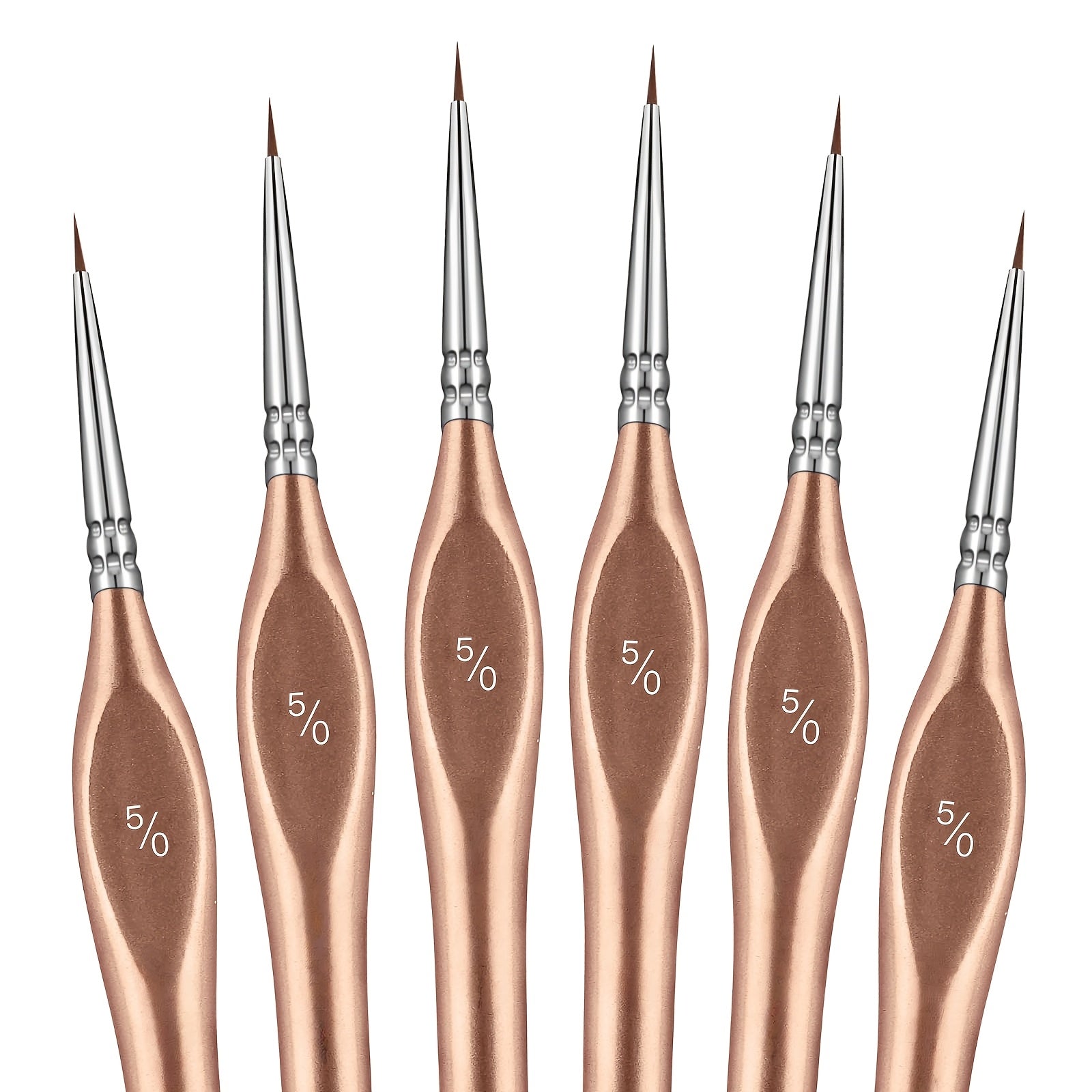 6pcs miniature paint brush set   5 0 3 0 tip triangular