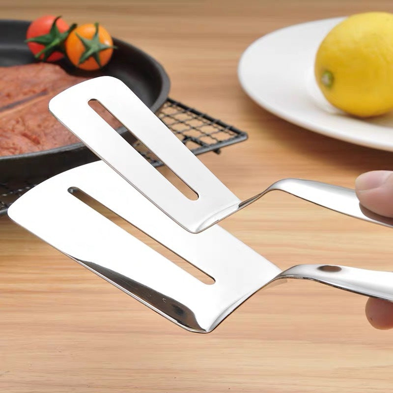 1pc stainless steel fried fish shovel clamp food tong fish