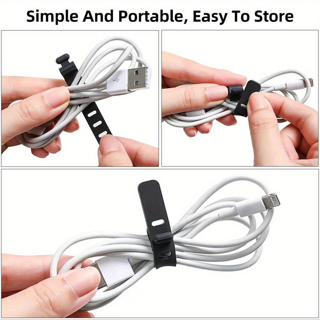 20pcs reusable silicone cable organizer ties high
