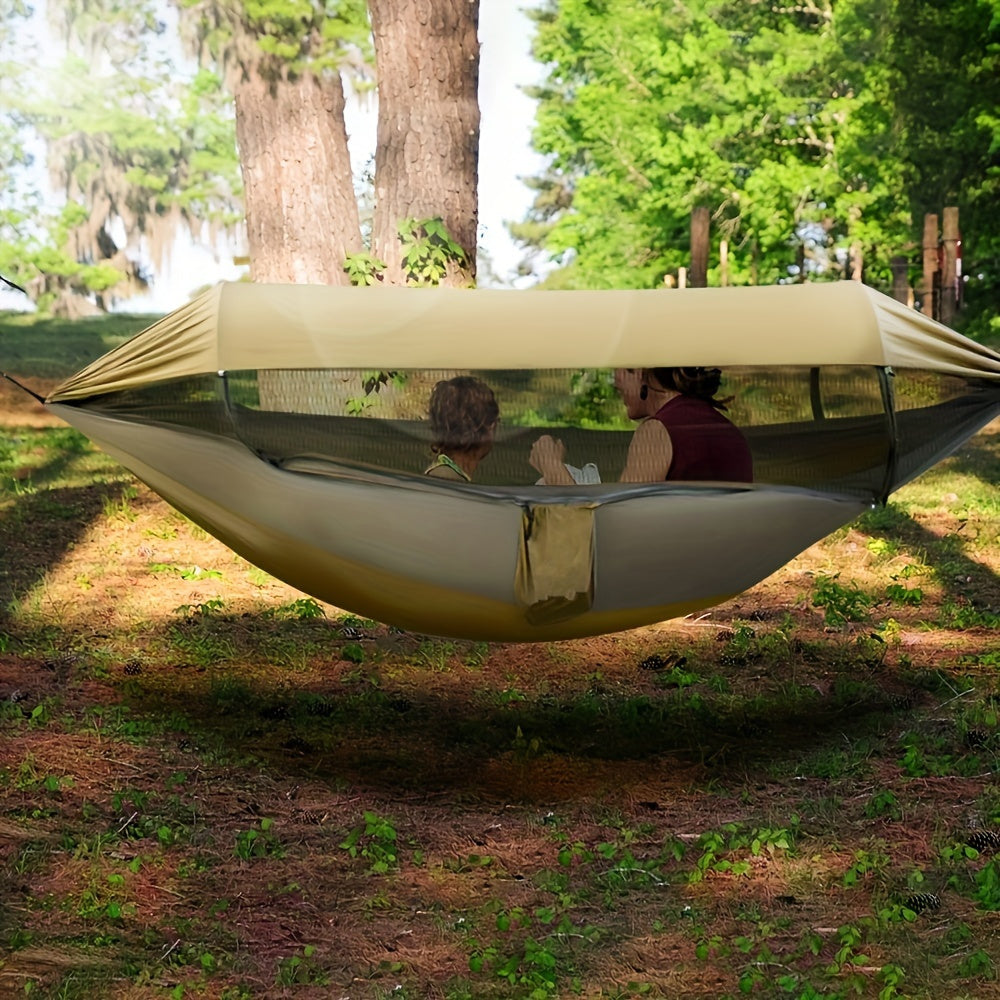 : double hammock with mosquito net, easy setup for travel & camping - furniture