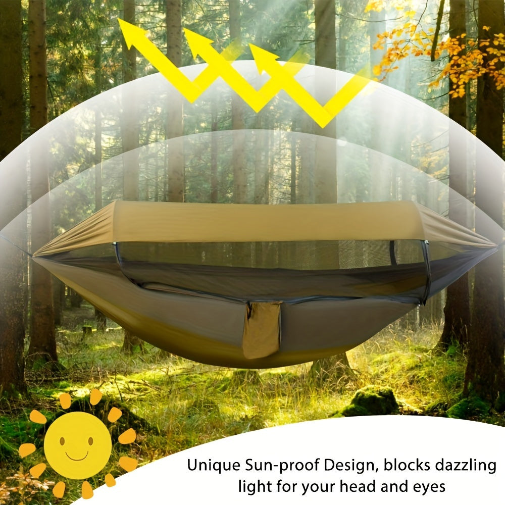 : double hammock with mosquito net, easy setup for travel & camping - furniture