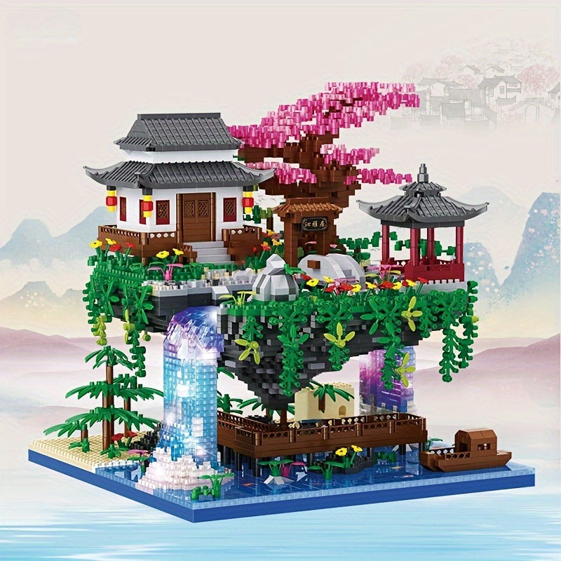 3320pcs micro building blocks set chinese architecture peach