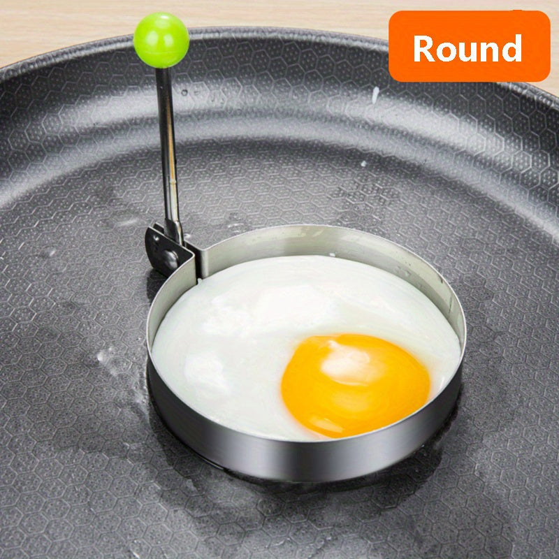 4pcs stainless steel egg mold set   flower round