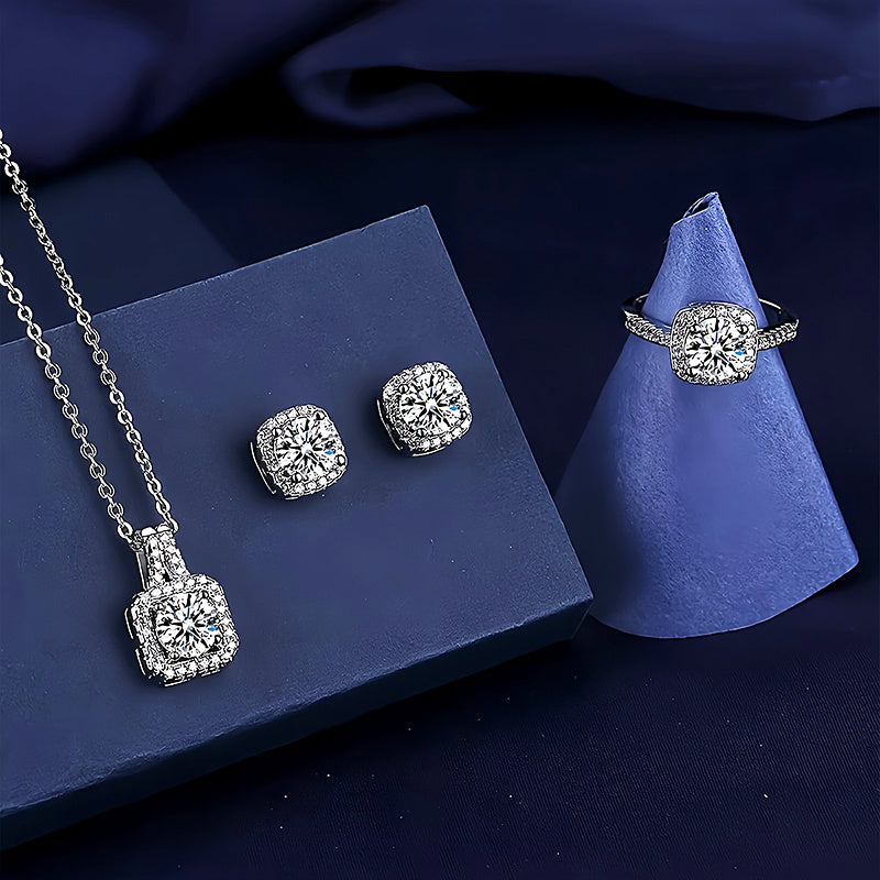 4pcs commemorative fashion shining earrings pendant necklace