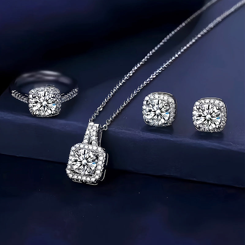 4pcs commemorative fashion shining earrings pendant necklace