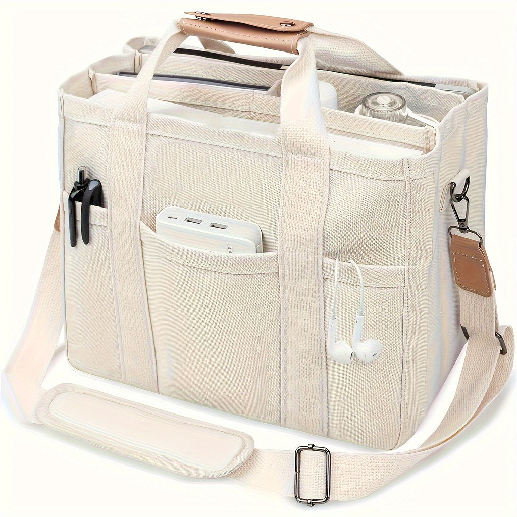 large capacity multi pocket shoulder bag compartments