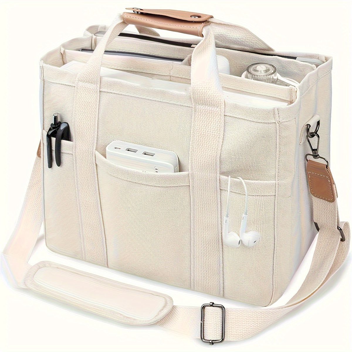 large capacity multi pocket shoulder bag compartments