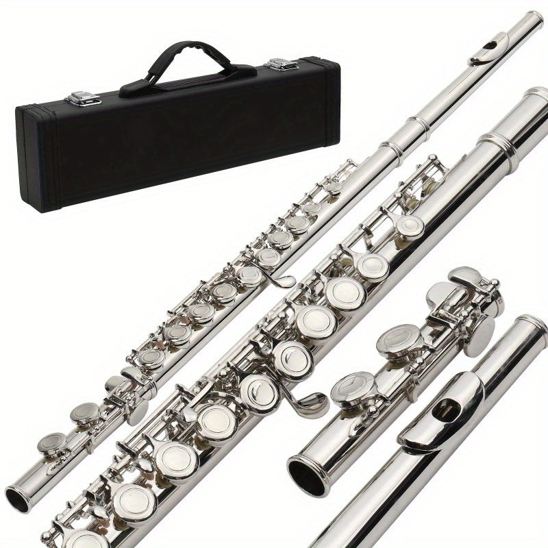 nickel plated c closed hole 16 key concert band flute in