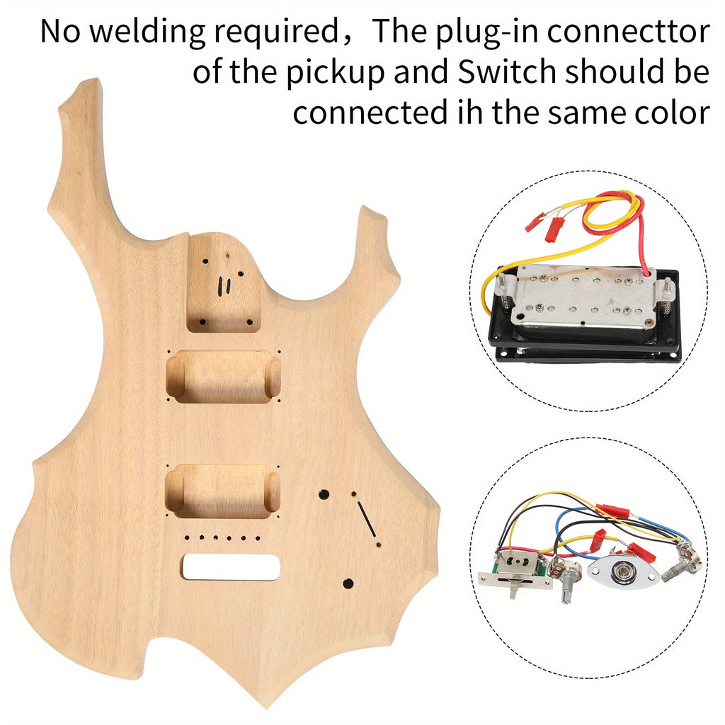 diy 6 string flame shaped style electric guitar kits