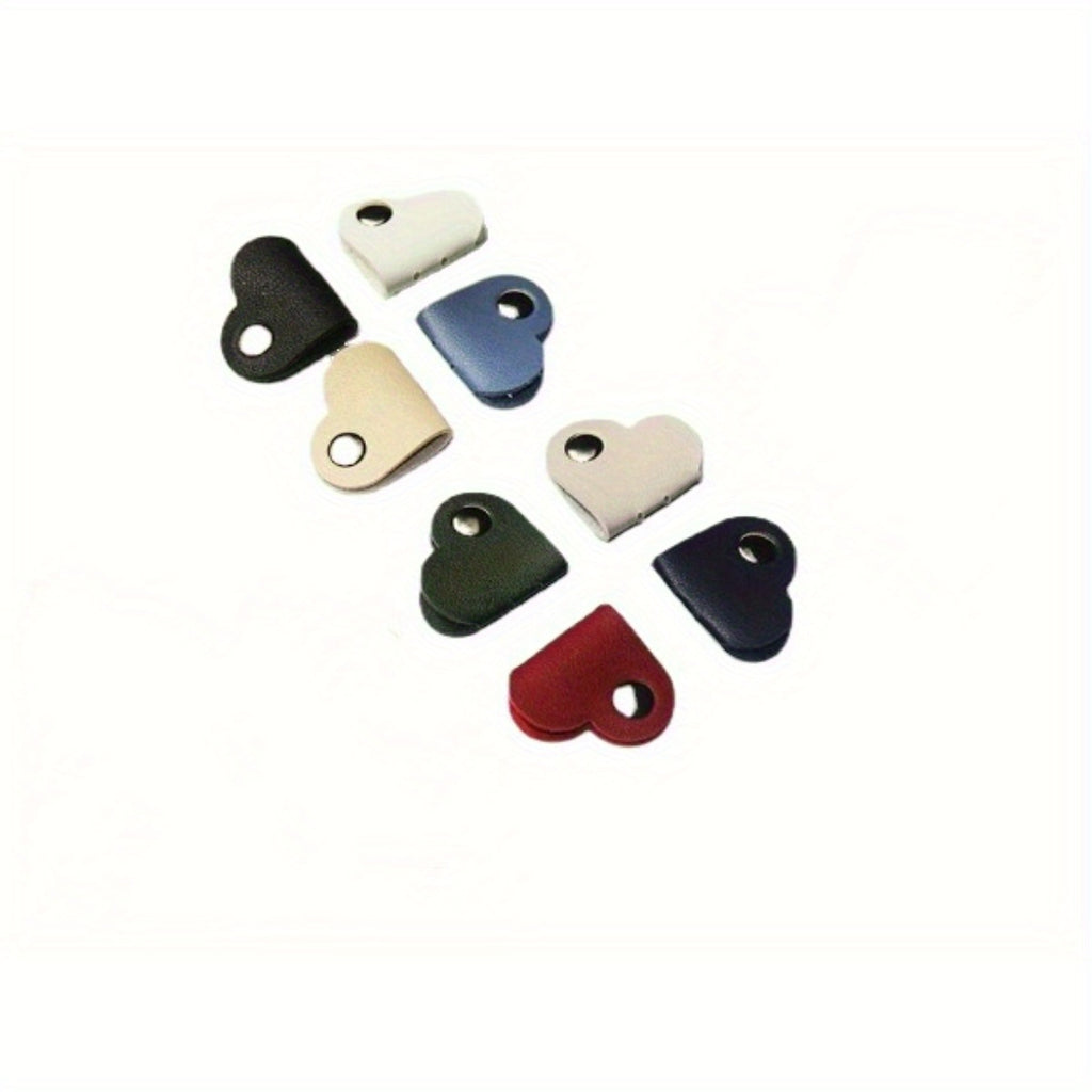 10 pack heart shaped faux leather cable straps multi color