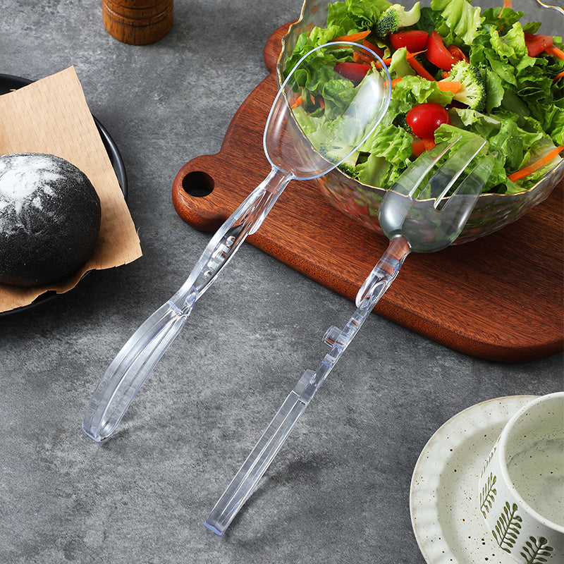 1 pair transparent plastic salad scissors reusable