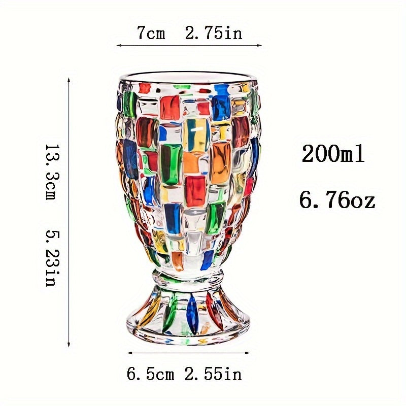 vintage glass water cups juice painted woven whiskey glasses